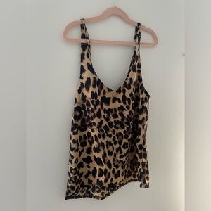 Leopard print satin cami top Size 2 (AU 6)